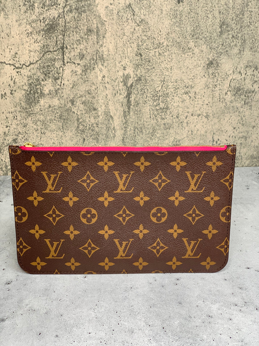 LV Neverfull Pouch ( for PM,MM or GM pouch ) set of 2 - with Hook & Chain