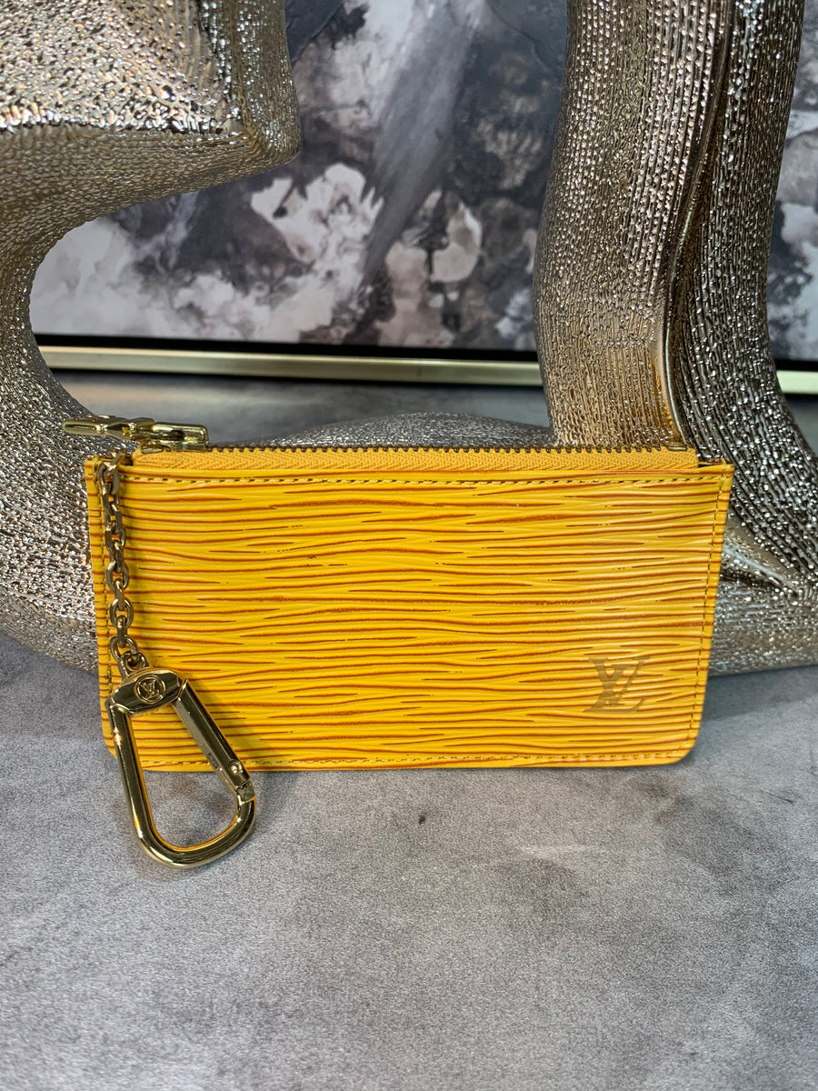 Louis Vuitton Rare Yellow EPI Leather Pochette Cles Key Pouch Keychain 25lvs1223