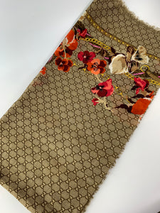 Gucci Blooms GG logo oversize scarf
