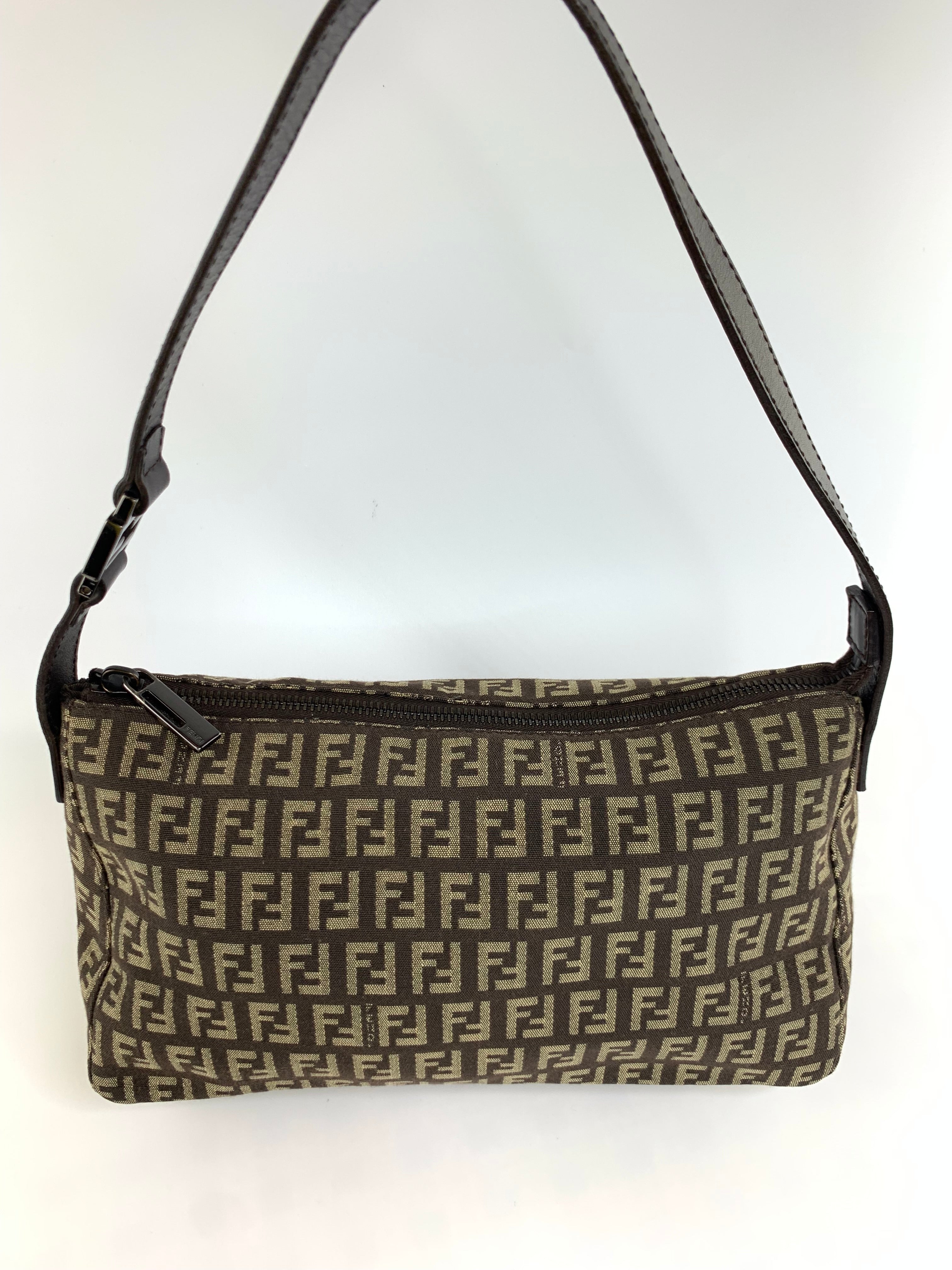 Fendi  Brown Zucchino Shoulder Bag