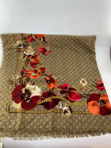 Gucci Blooms GG logo oversize scarf