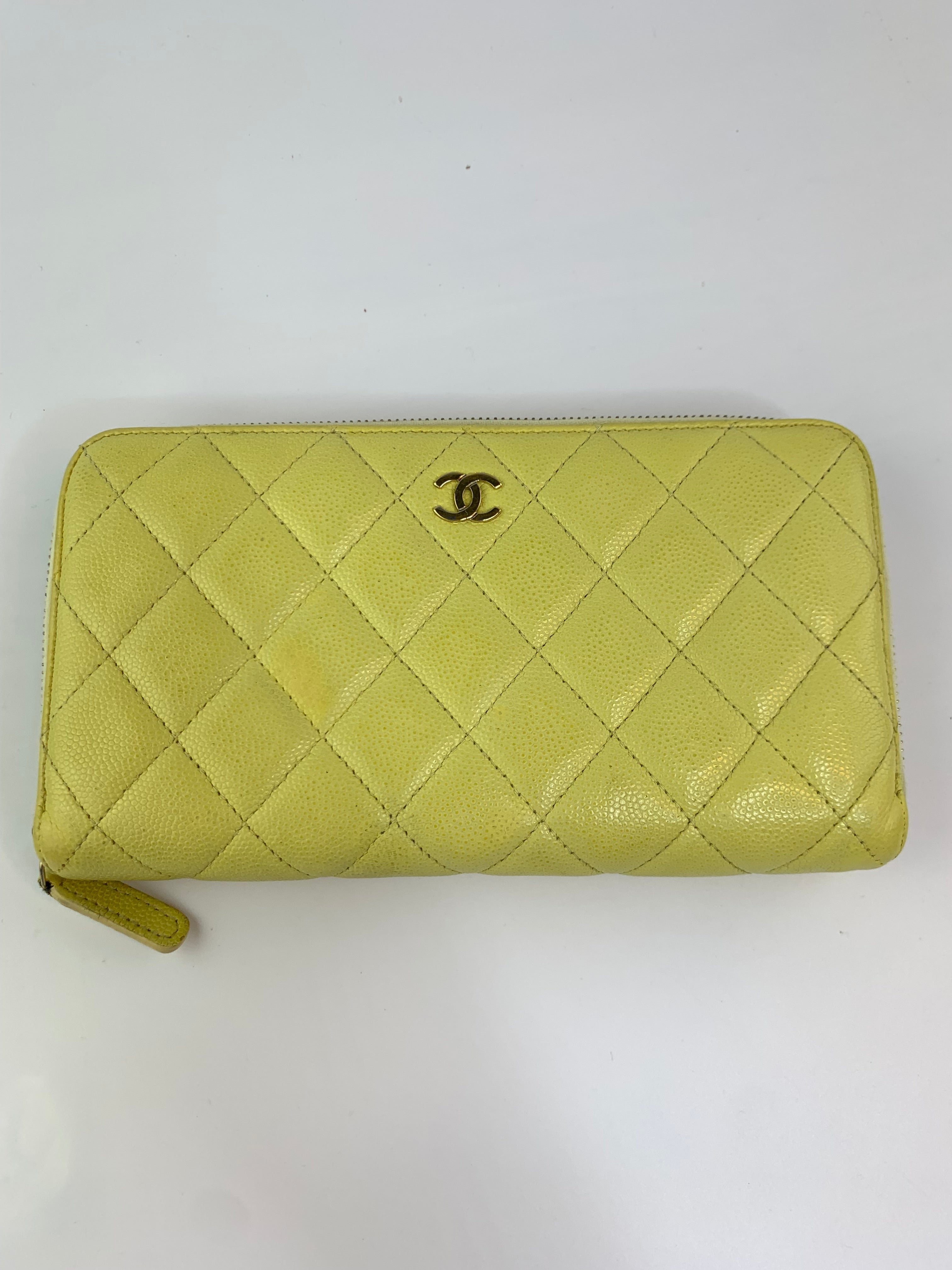 Chanel Caviar Zip Around Wallet