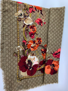 Gucci Blooms GG logo oversize scarf