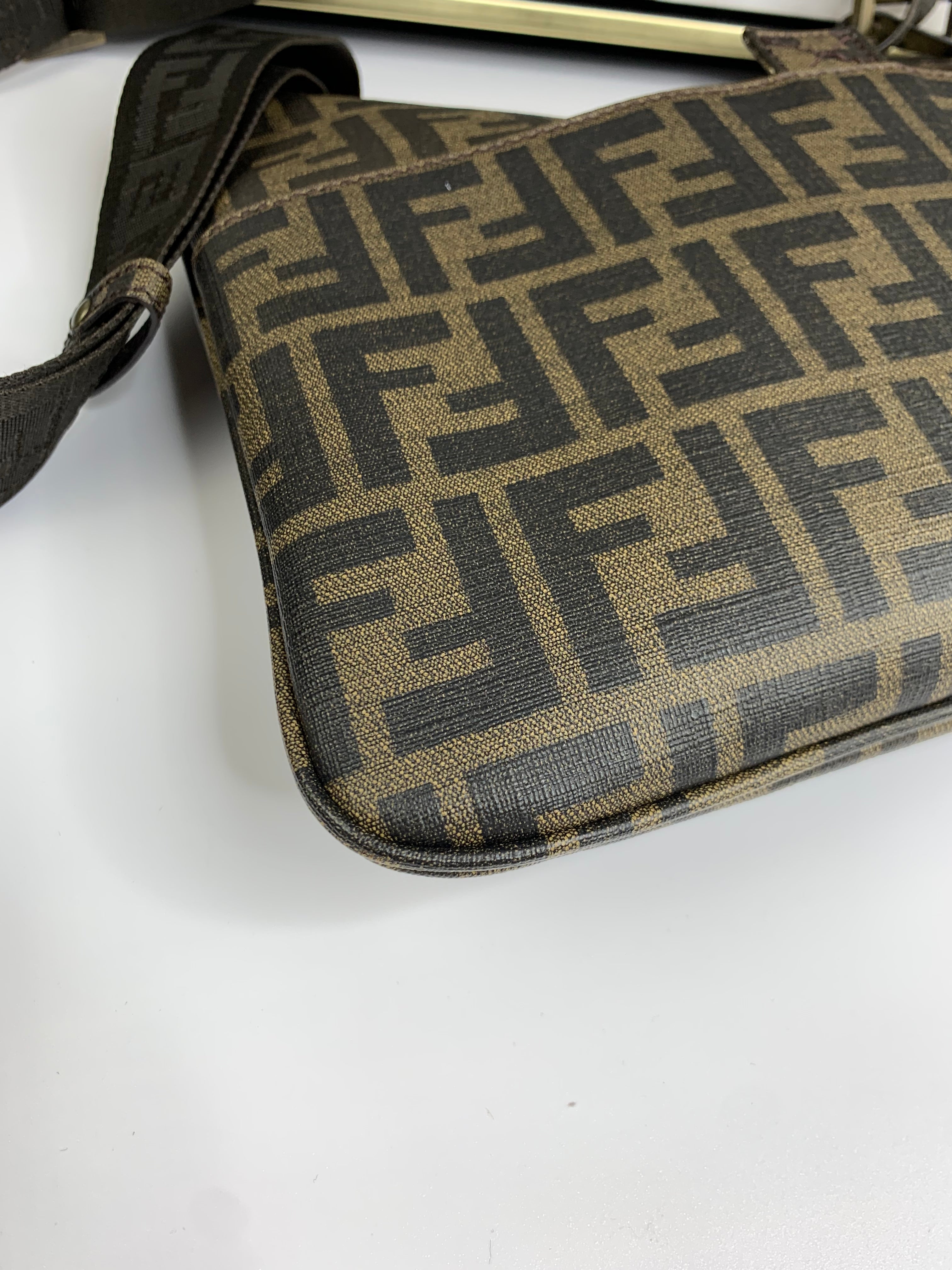 Fendi Zucca Coated Canvas Messenger Bag