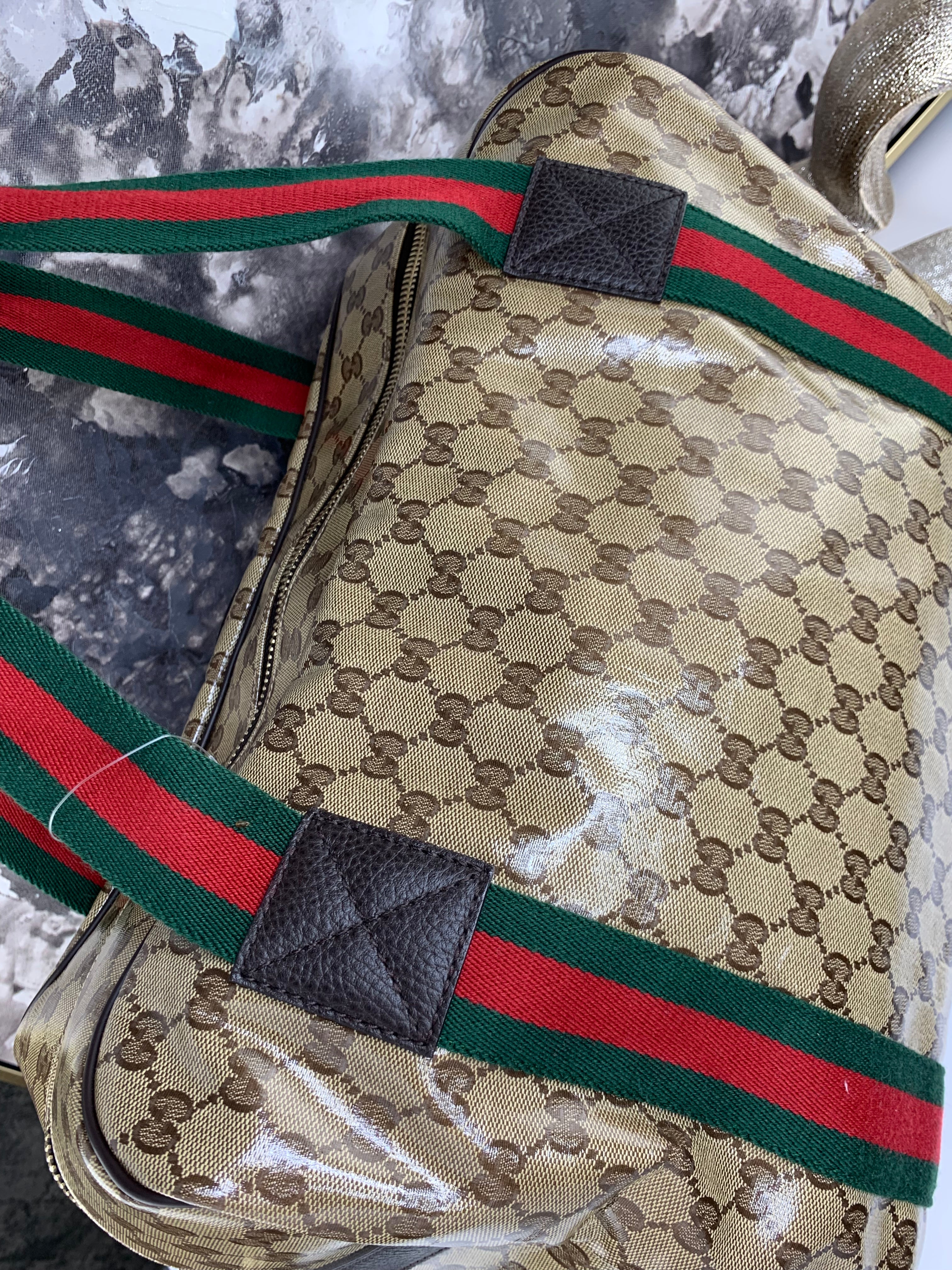 Gucci Crystal Canvas Travel Bag with Strap