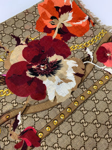 Gucci Blooms GG logo oversize scarf