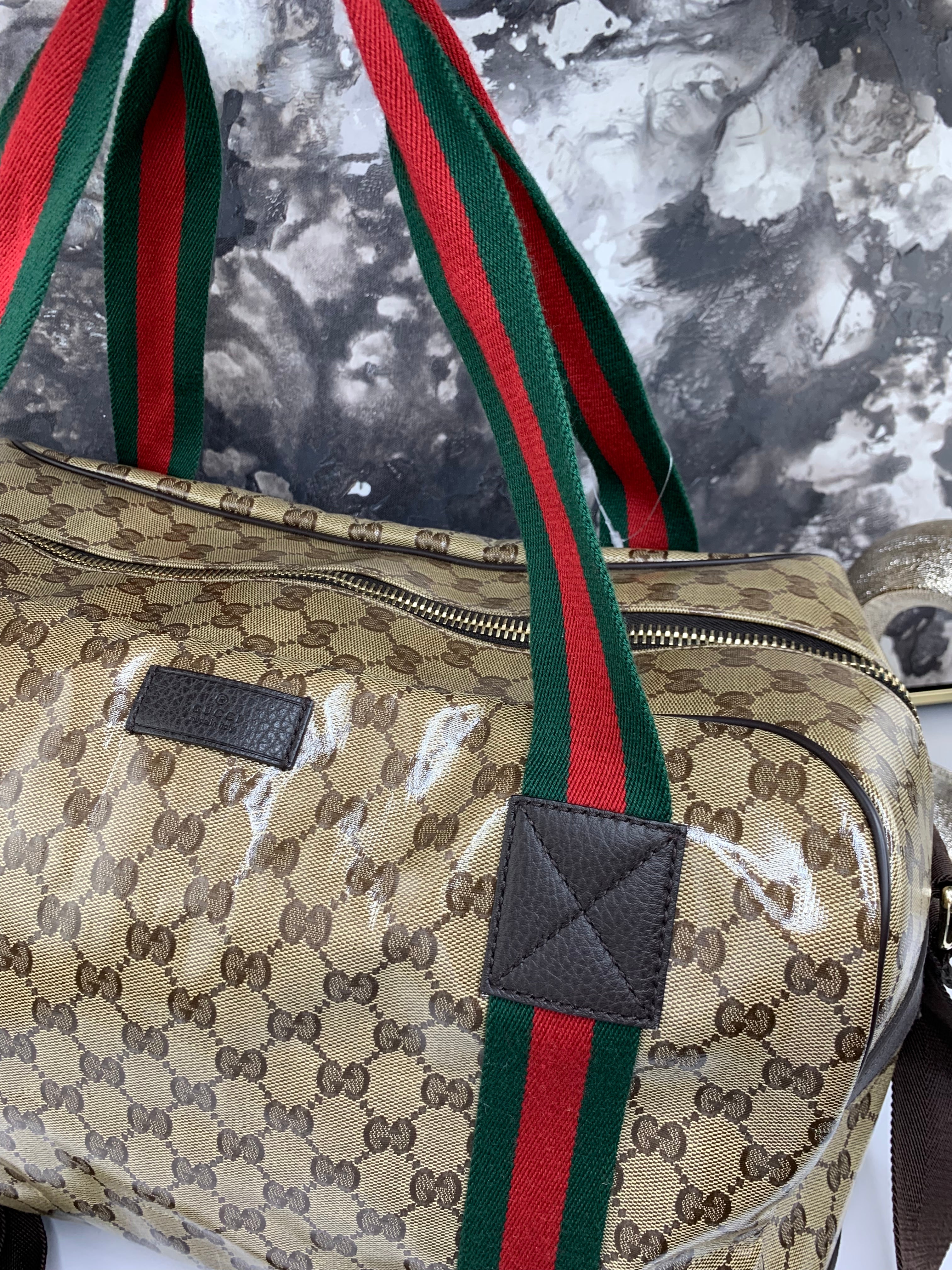 Gucci Crystal Canvas Travel Bag with Strap