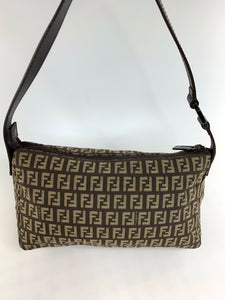 Fendi  Brown Zucchino Shoulder Bag