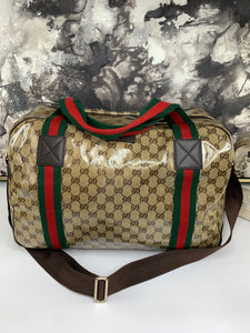 Gucci Crystal Canvas Travel Bag with Strap