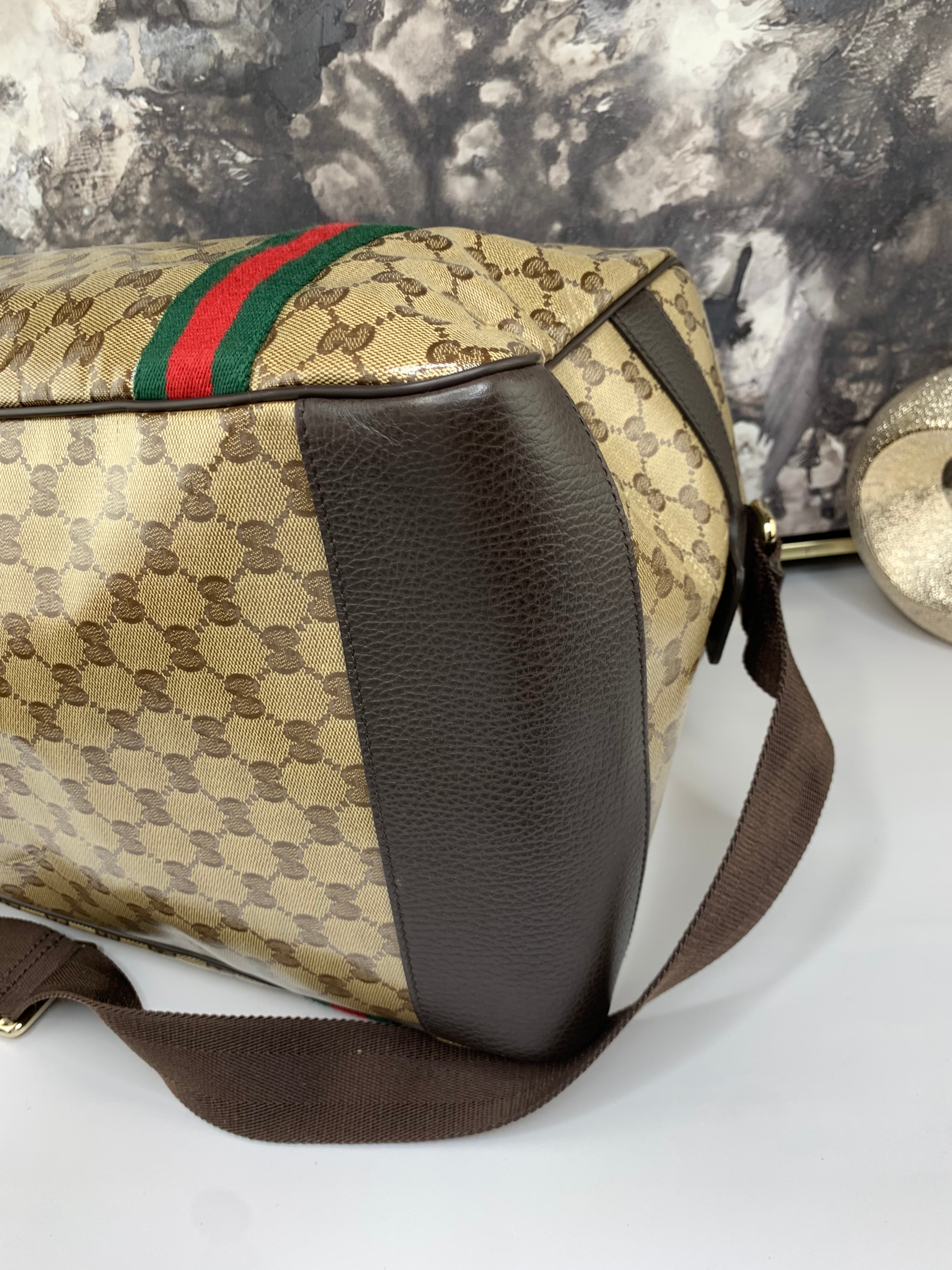 Gucci Crystal Canvas Travel Bag with Strap