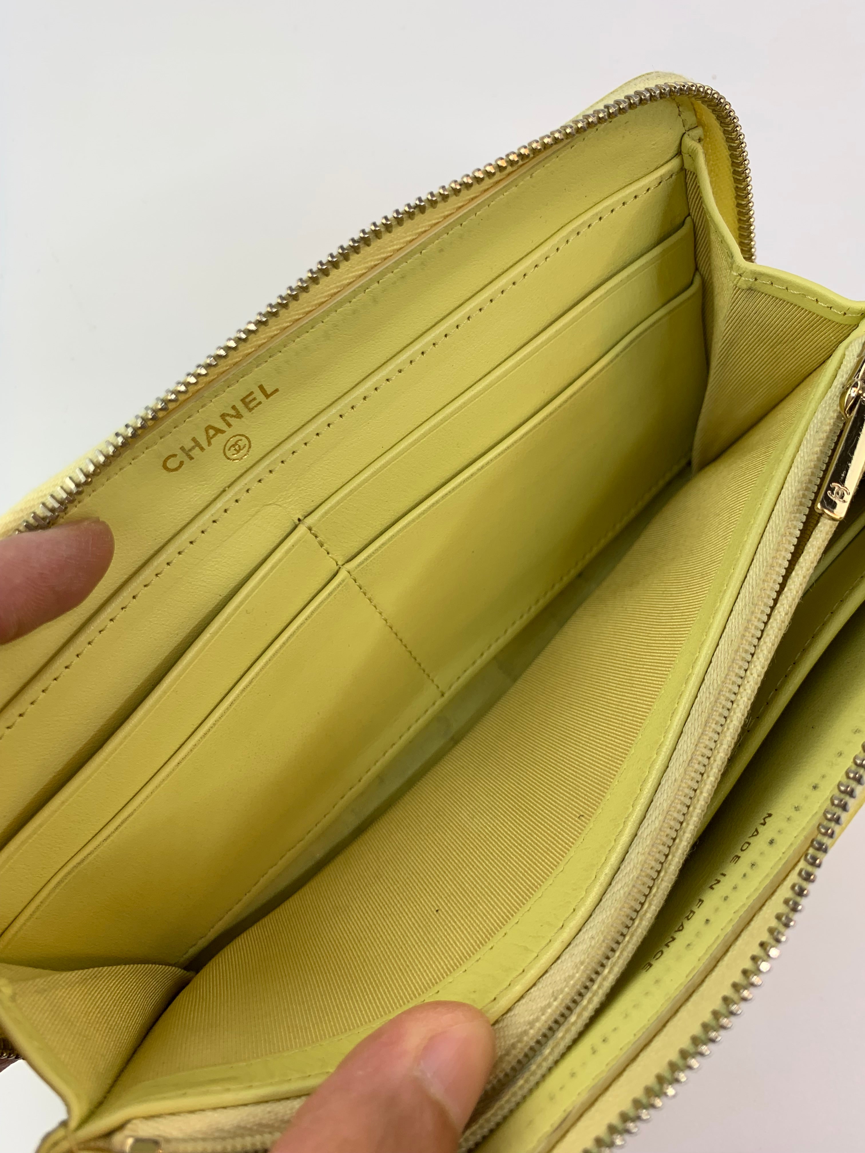 Chanel Caviar Zip Around Wallet