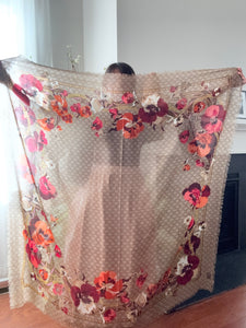 Gucci Blooms GG logo oversize scarf
