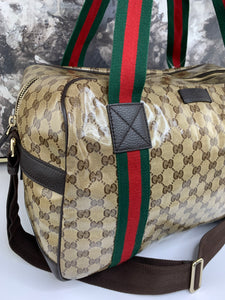 Gucci Crystal Canvas Travel Bag with Strap