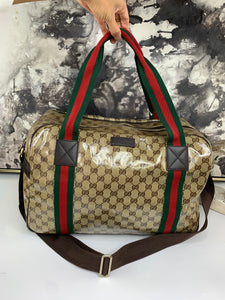 Gucci Crystal Canvas Travel Bag with Strap