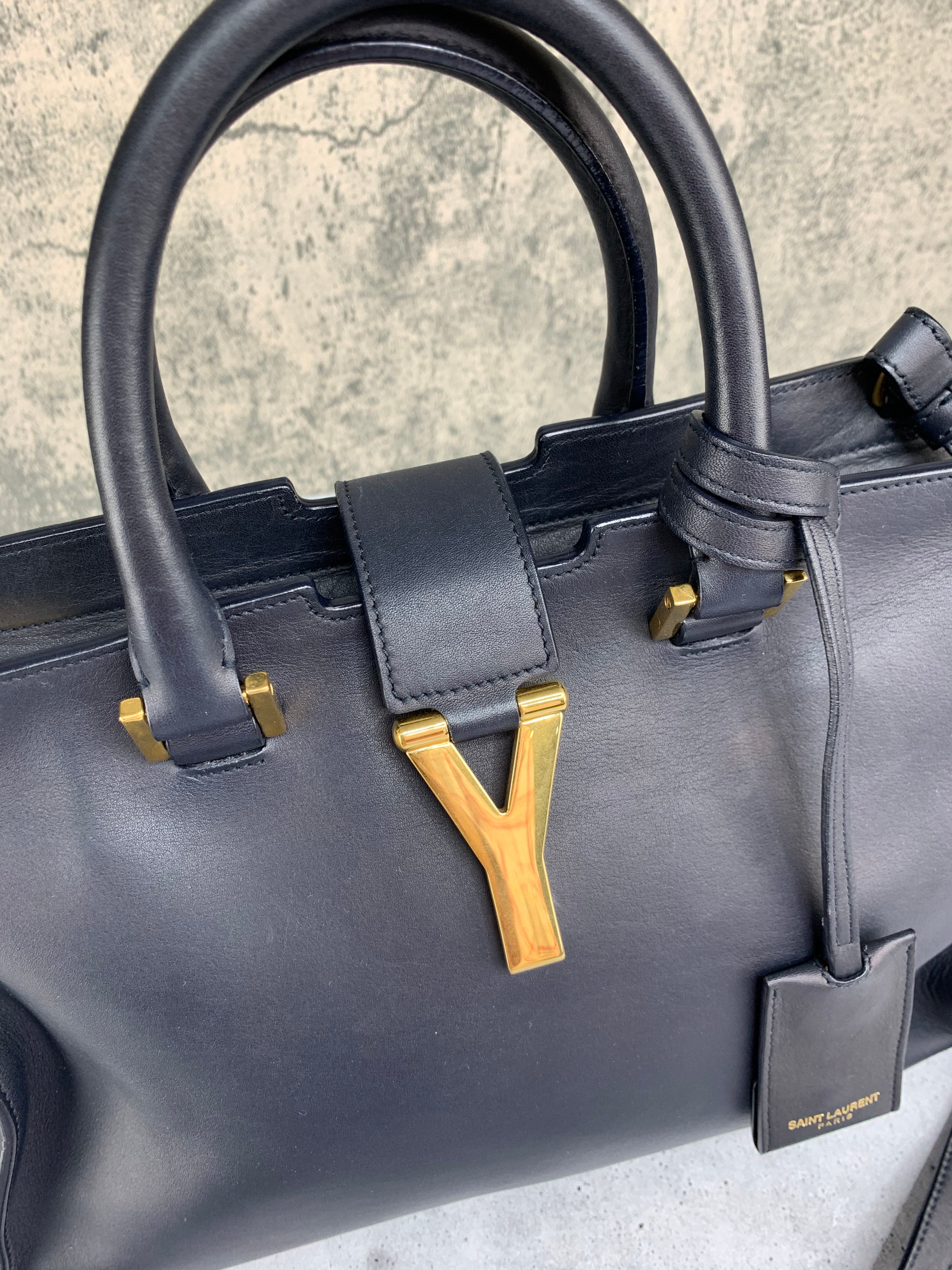 Yves Saint Laurent Black Smooth Calfskin Leather Y-Ligne Mini