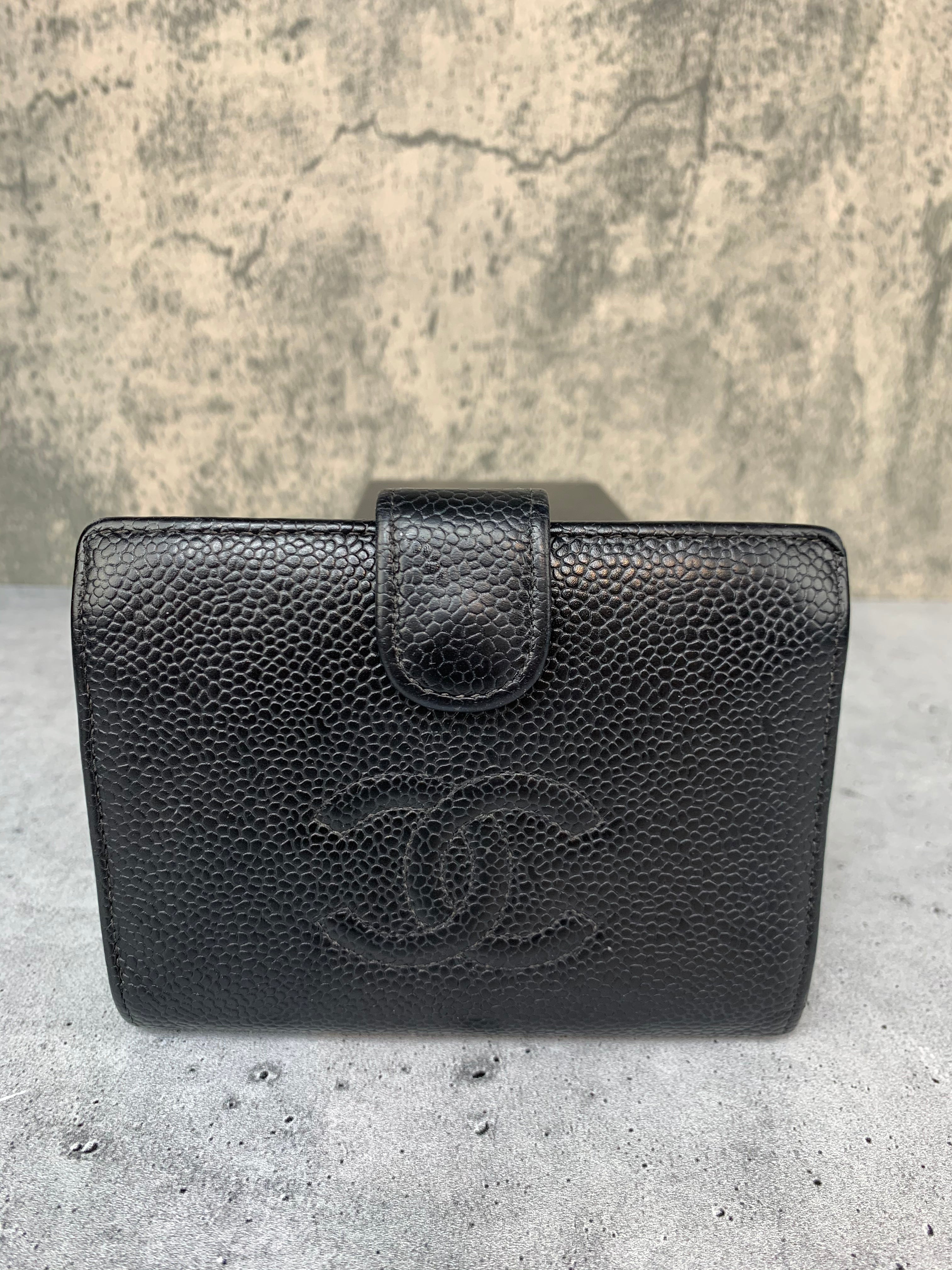 Chanel CC Monogram French Kisslock Wallet