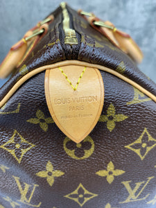 Louis Vuitton Womens Zip Top Monogram Coated Canvas Speedy 35 Handbag -  Shop Linda's Stuff