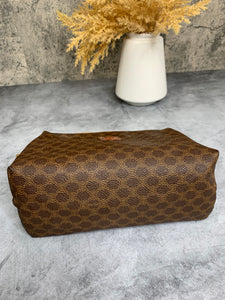 Celine Triomphe Macadam small monogram nylon cosmetic makeup bag