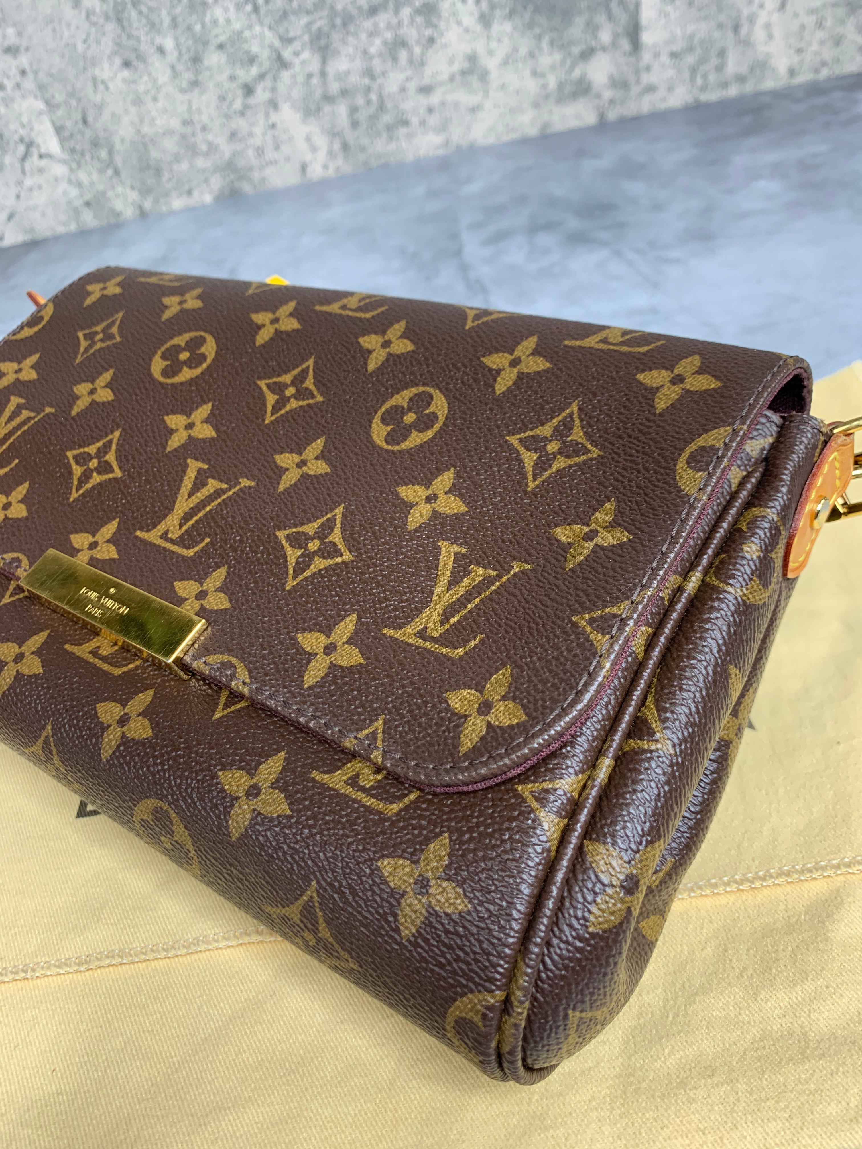 Authentic Louis Vuitton Favorite PM Monogram Canvas Cluth Bag