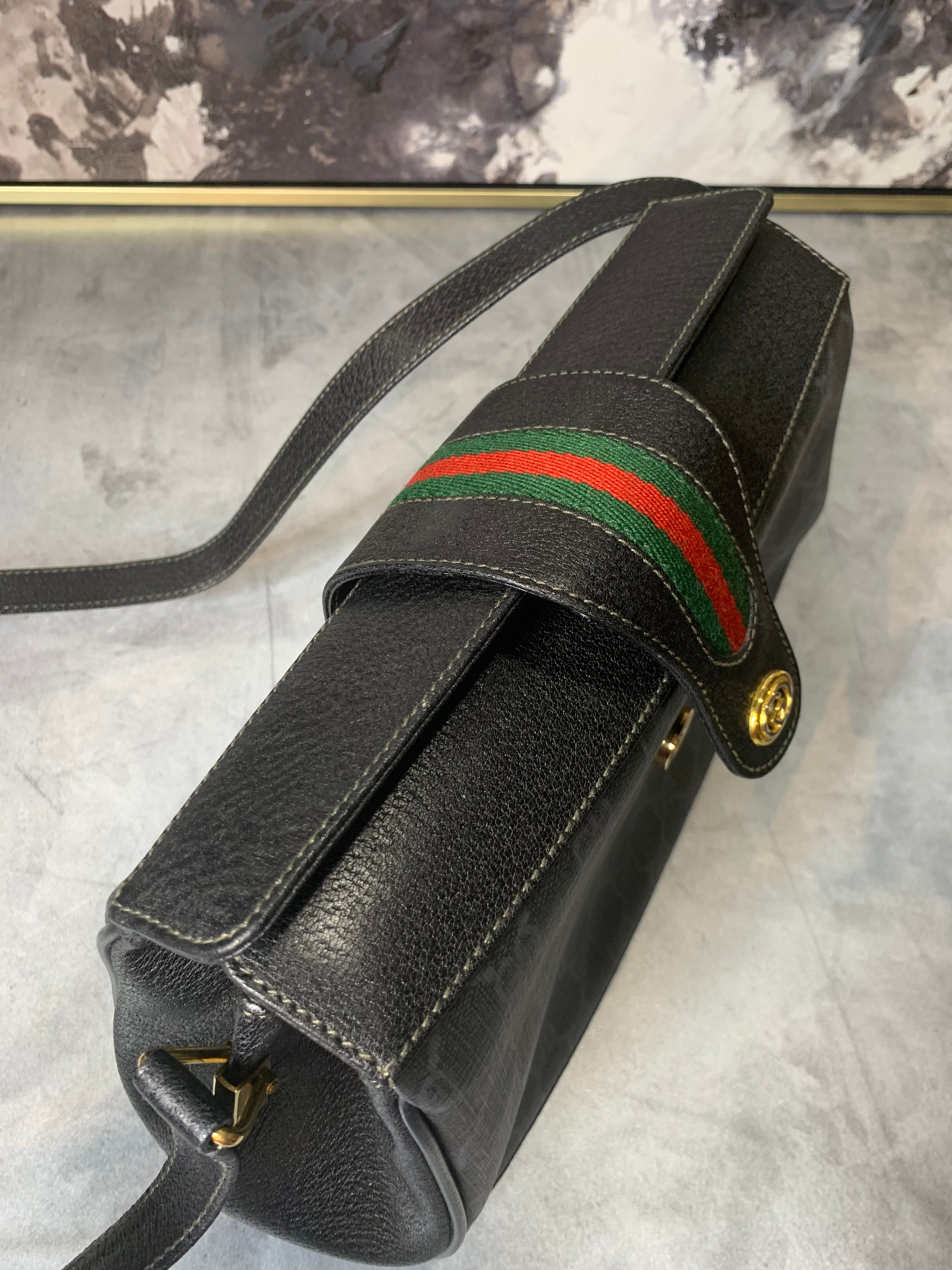 Gucci Black Sherry Web Crossbody