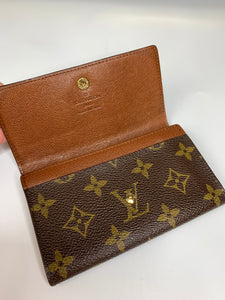 Shop Louis Vuitton Monogram Leather Folding Wallet Small Wallet