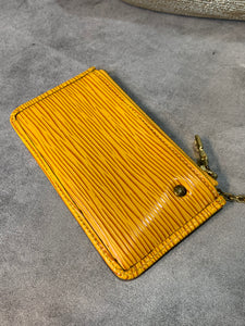 Louis Vuitton Rare Yellow Epi Leather Pochette Cles Key Pouch