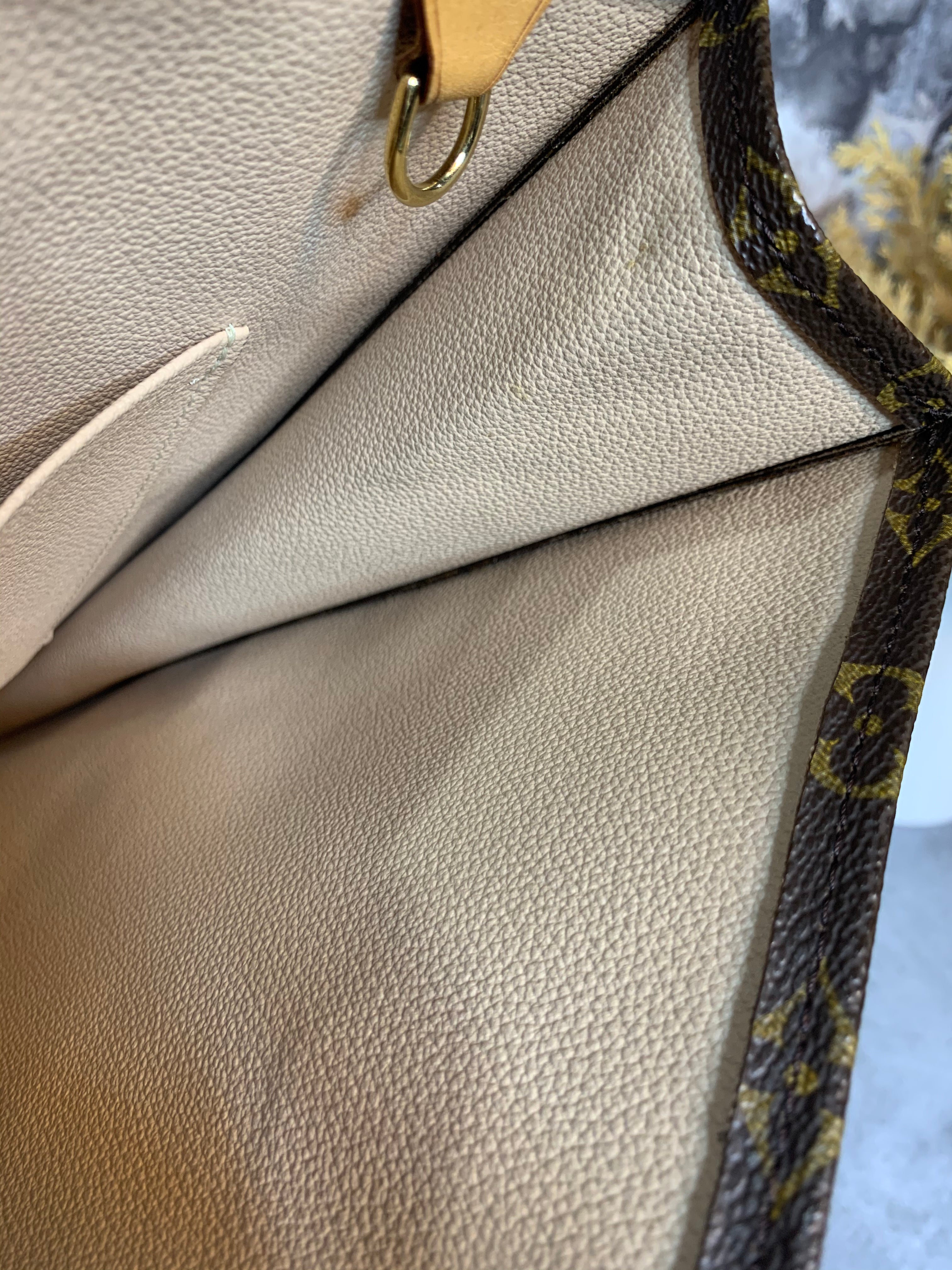 Louis Vuitton LV Sac Plat PM monogram Brown Leather ref.968176 - Joli Closet