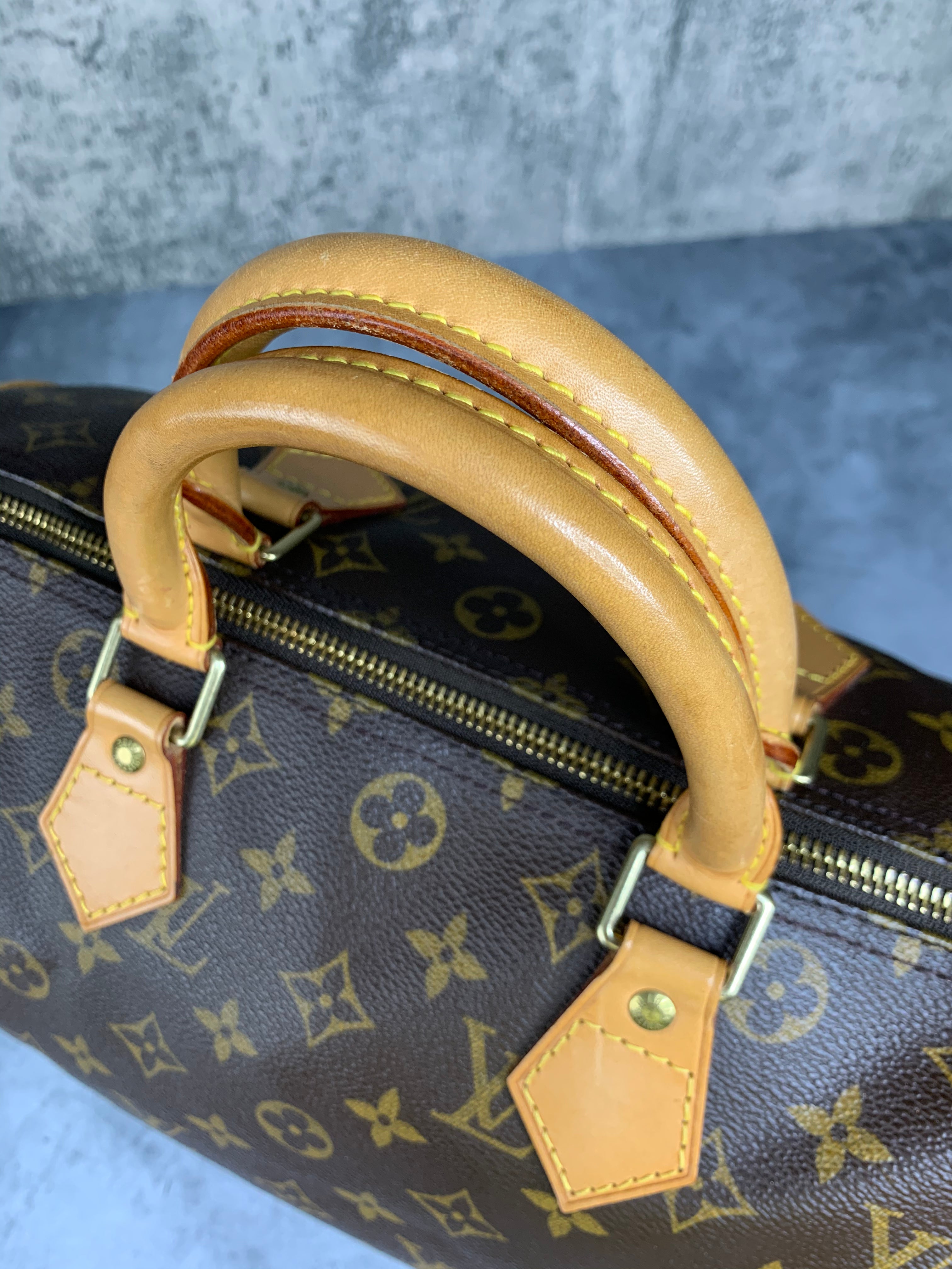 Speedy Louis Vuitton Handbags Dark grey Cotton ref.60373 - Joli Closet