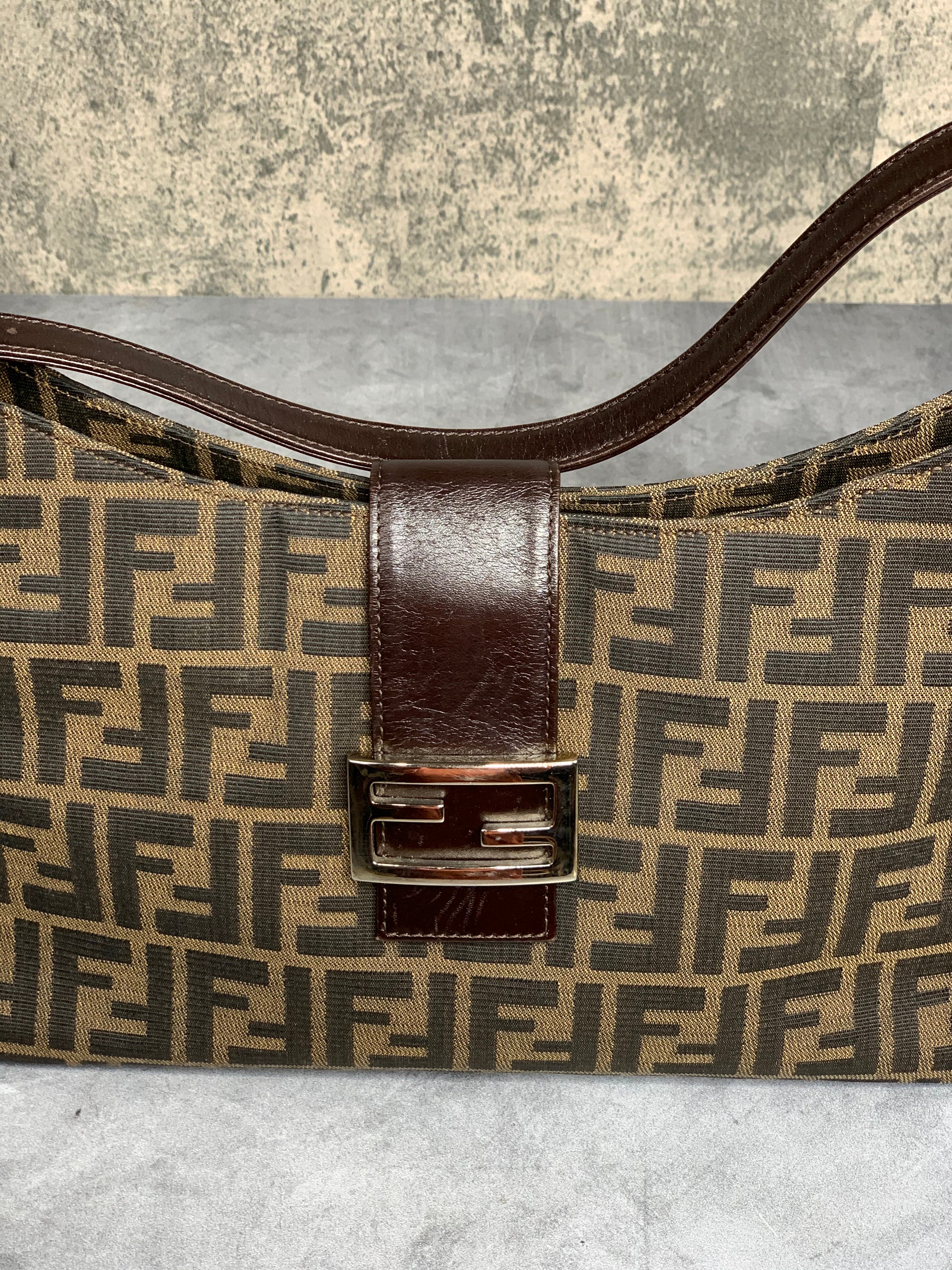 Authentic Vintage Fendi Zucca Handbag Bag 