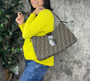 Fendi zucca shoulder bag sale