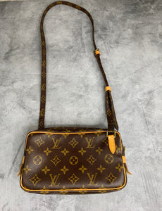 Marly leather crossbody bag Louis Vuitton Brown in Leather - 32029786