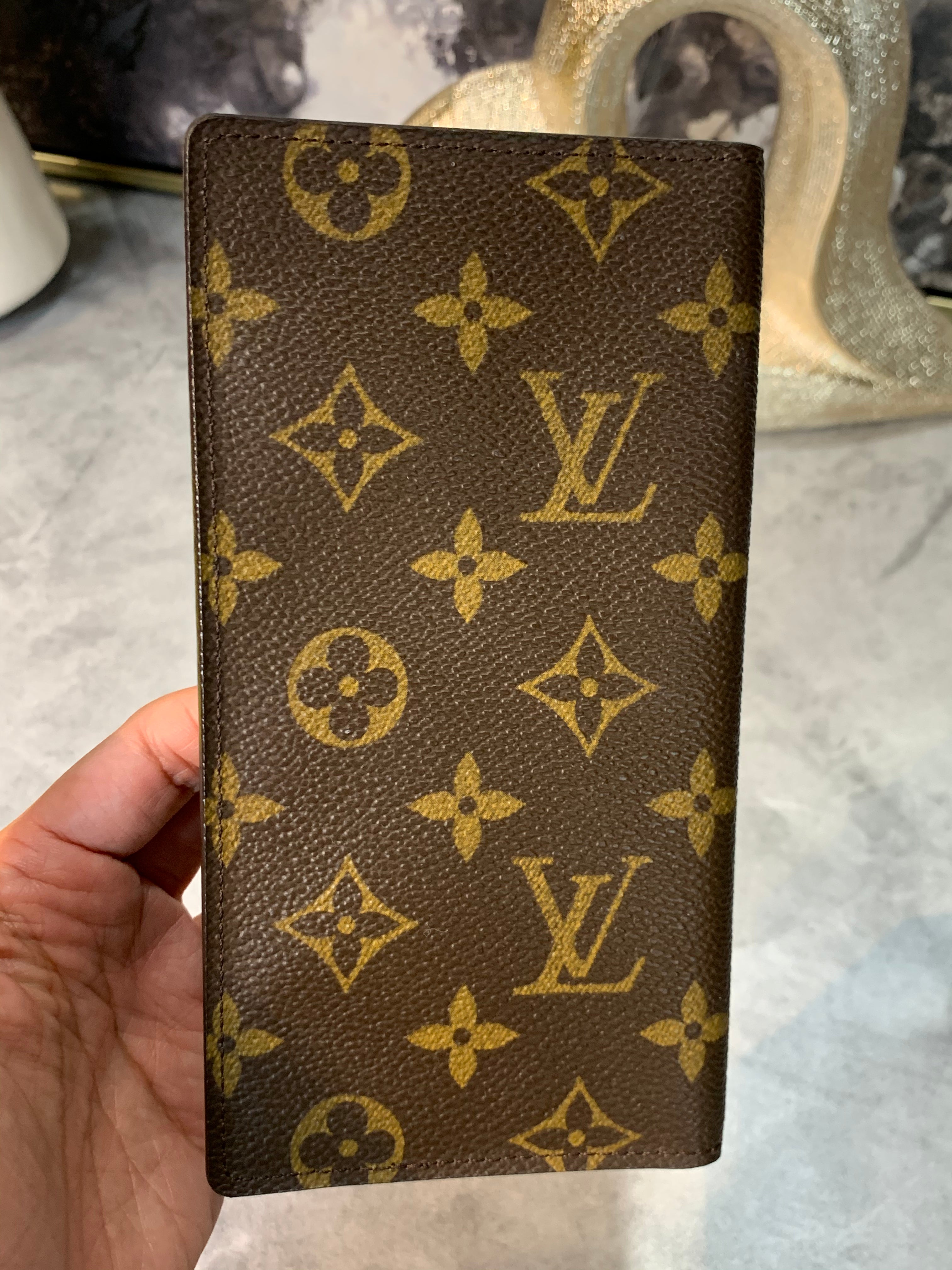 Louis Vuitton Monogram Canvas Simple Checkbook Cover w/ Box & Dust Bag - VGC
