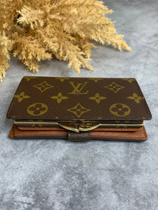 Authentic Louis Vuitton Monogram Broen Kisslock Wallet